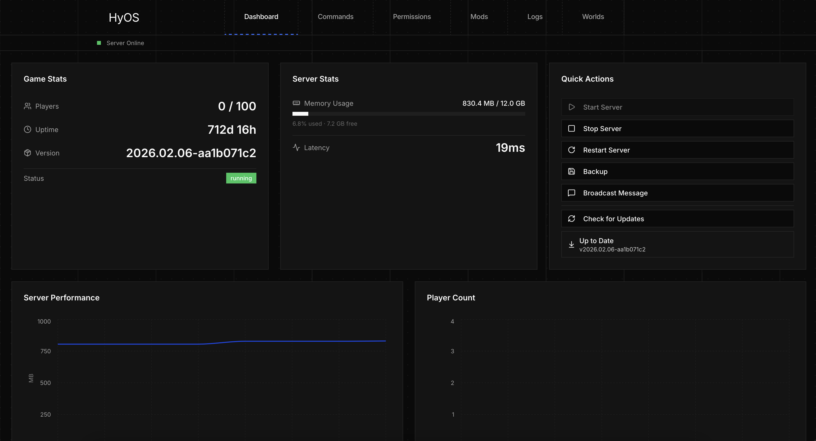 Server Dashboard